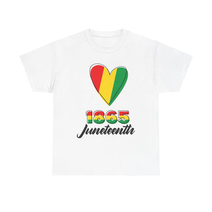 Juneteenth Heart Unisex Heavy Cotton Tee, Celebrate Freedom, Heritage Spirit Shirt, Black History Month Gift, Casual Tee for All