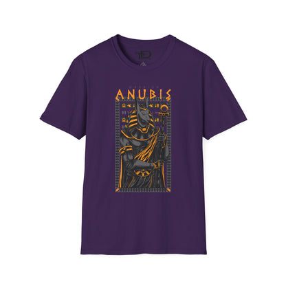 Anubis Unisex Softstyle T-Shirt, Egyptian Mythology Tee, Graphic Tee, Casual Wear for Fans, Gift for Halloween or Birthdays