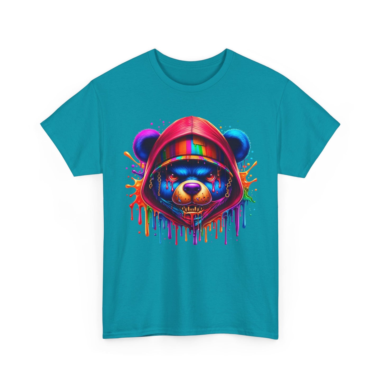 Colorful Graffiti Bear Unisex Heavy Cotton Tee