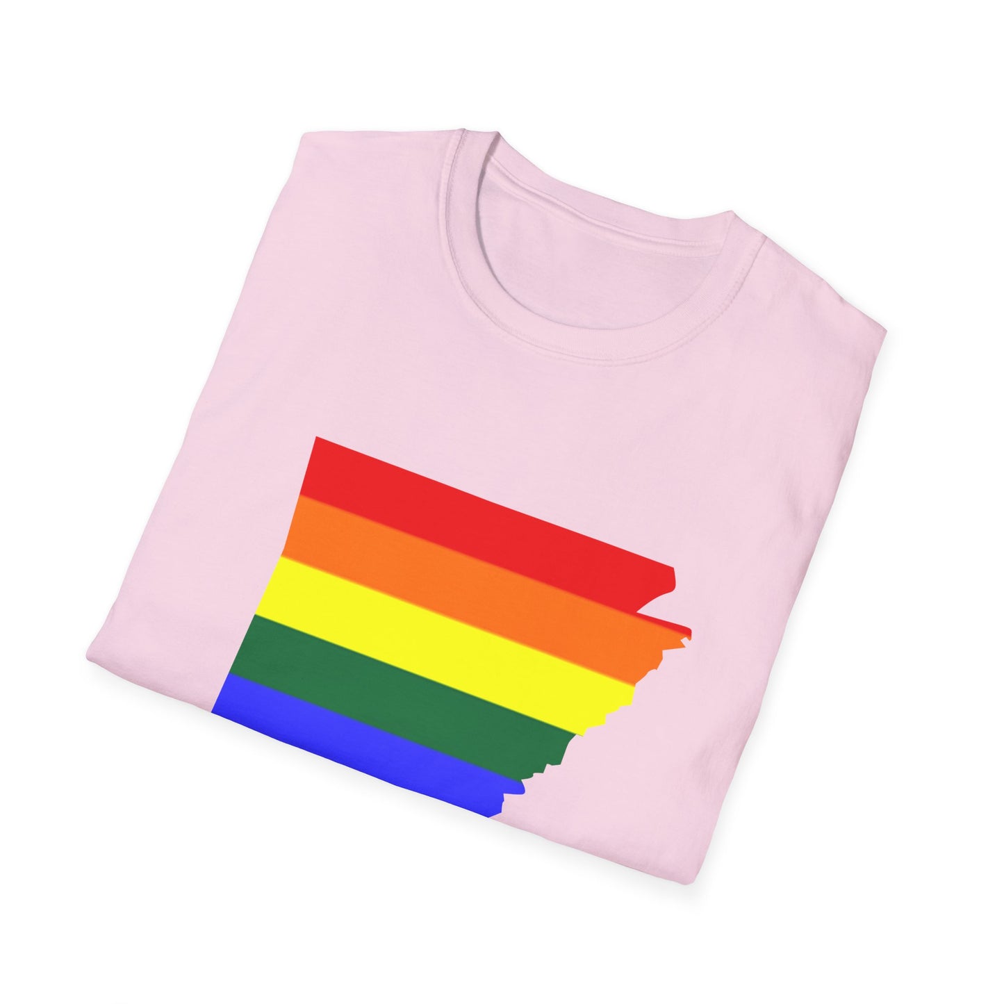 Pride Arkansas T-Shirt, Unisex Rainbow Tee, LGBTQ+ Apparel, Softstyle T-Shirt, Equality Shirt, Gift for Pride Month