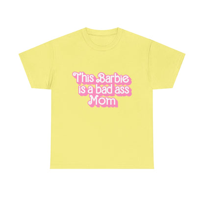 Bad Ass Mom Unisex Heavy Cotton Tee - Fun, Stylish Tee for Moms - Cute Gift for Mother's Day & Birthdays