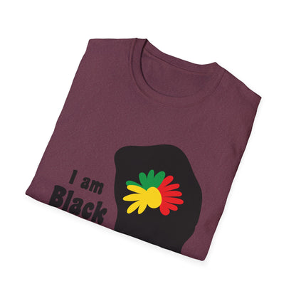 I Am Black History Unisex Softstyle T-Shirt | Black History Month Gift, Empowerment Shirt, Cultural Pride Tee, Education Awareness
