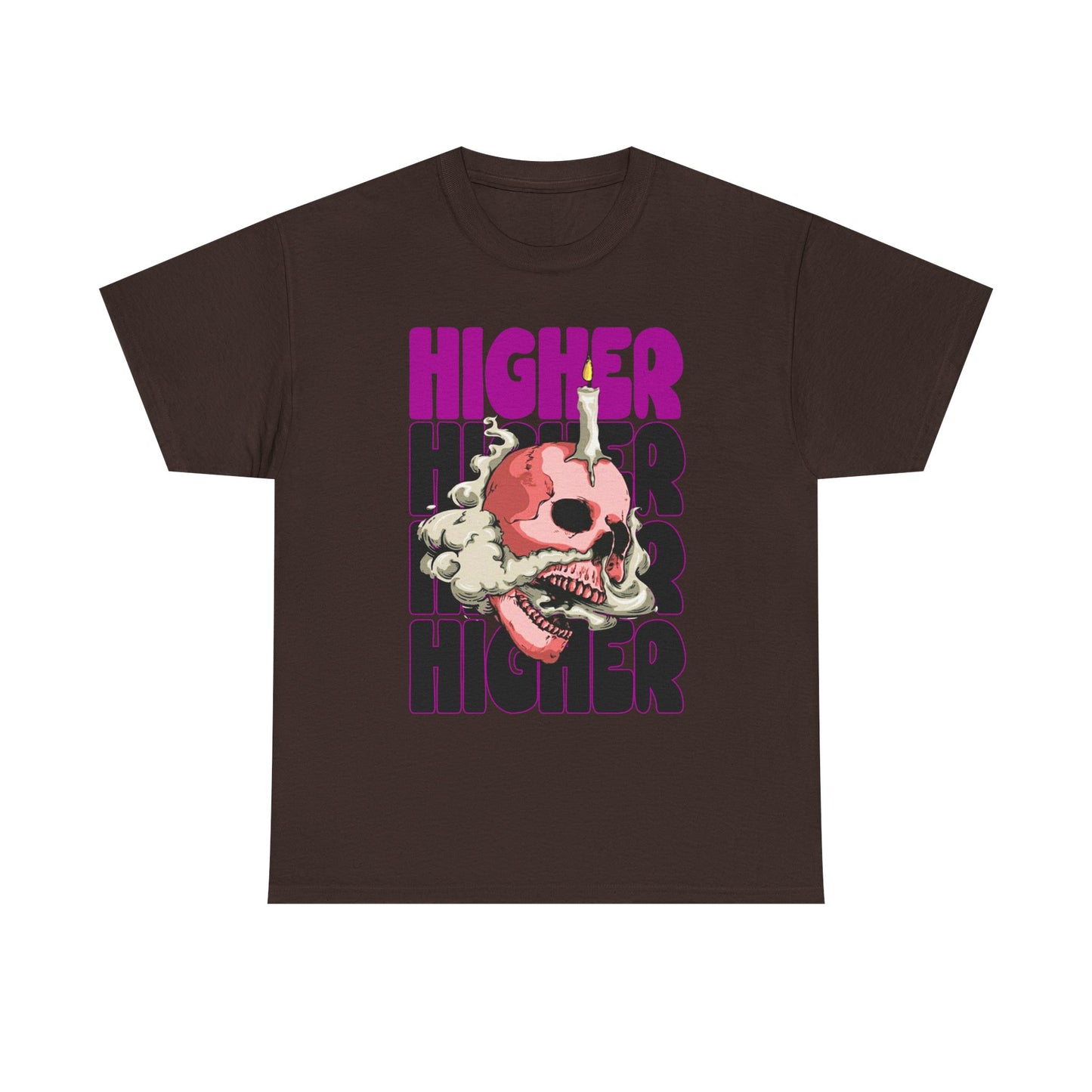 Skull Graphic Tee - "Higher" Unisex Heavy Cotton T-Shirt