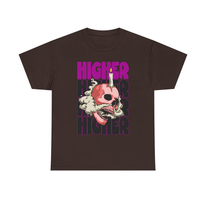 Skull Graphic Tee - "Higher" Unisex Heavy Cotton T-Shirt