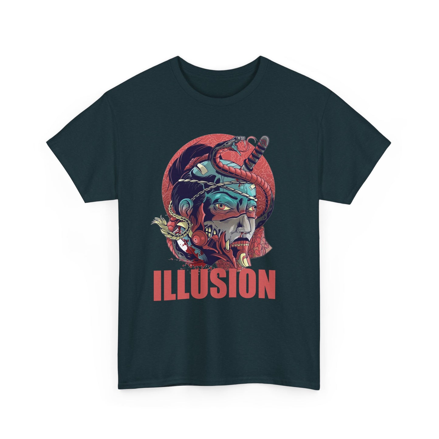 Artistic Unisex Heavy Cotton Tee - 'ILLUSION' Graphic Design