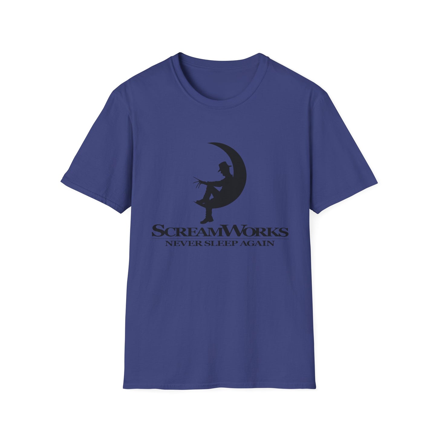 ScreamWorks Unisex Softstyle T-Shirt, Halloween Costume Shirt, Graphic Tee, Sleepover Wear, Spooky Gift Idea