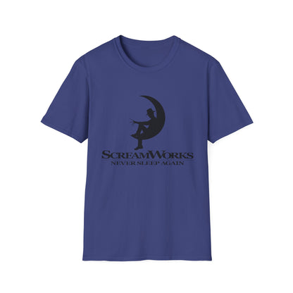ScreamWorks Unisex Softstyle T-Shirt, Halloween Costume Shirt, Graphic Tee, Sleepover Wear, Spooky Gift Idea