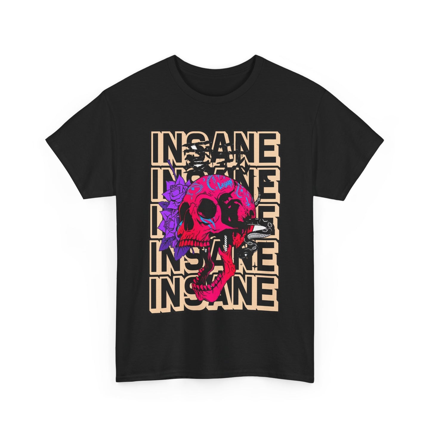 Edgy Skull Art Unisex Heavy Cotton Tee - Perfect for Alternative Fashion Lovers