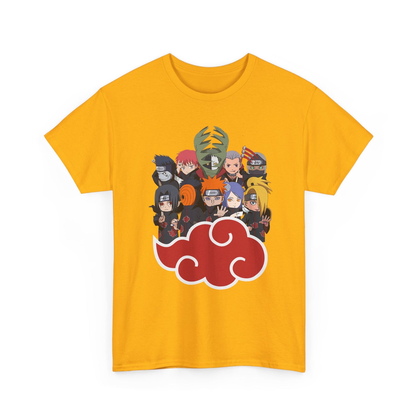 Anime-Inspired Unisex Heavy Cotton Tee - Naruto Characters Design