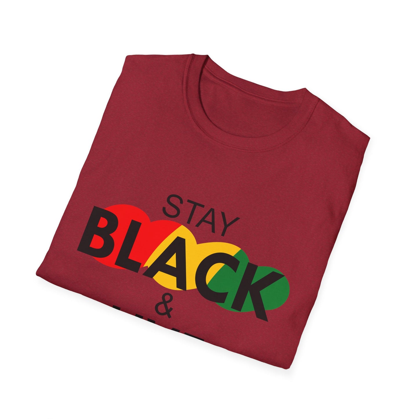 Unisex Softstyle T-Shirt: Stay Black & Live Tee for Activism, Streetwear, Casual Wear, Gifts for Culture Lovers, Statement Shirt