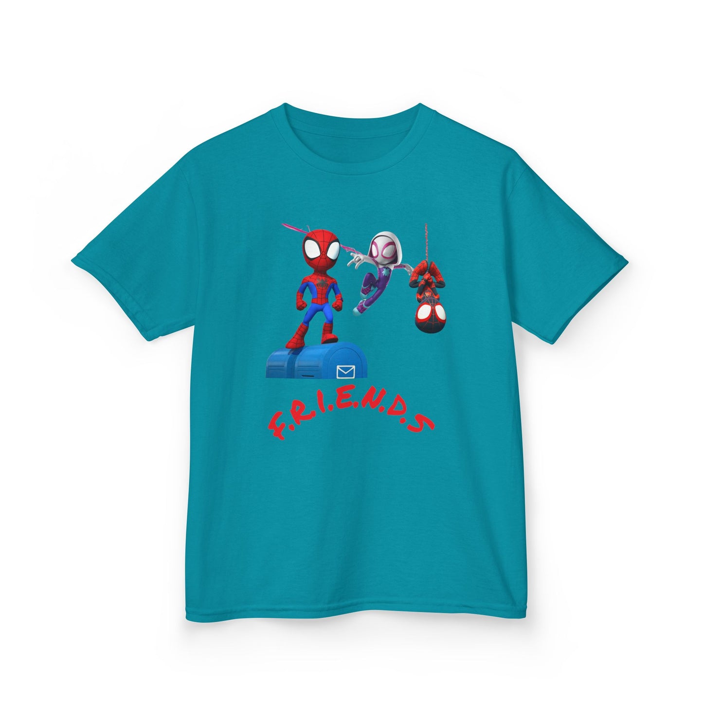 Kids' Friends Spider-Man Tee - Fun & Colorful Cotton T-Shirt for Young Superheroes