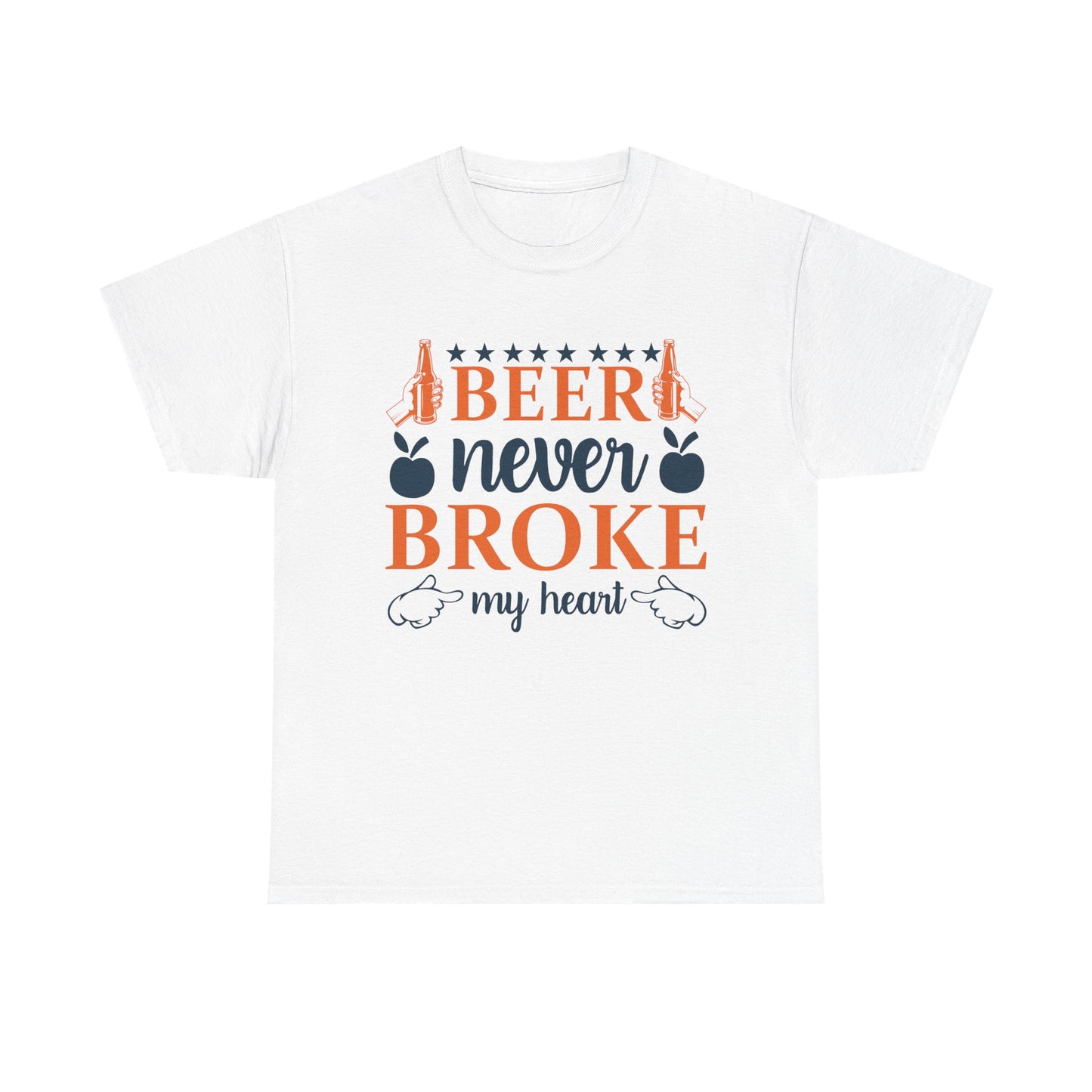Beer Never Broke My Heart Tee, Funny Humor Shirt, Beer Lover Gift, Unisex Cotton T-Shirt, Party Apparel, Summer Fun