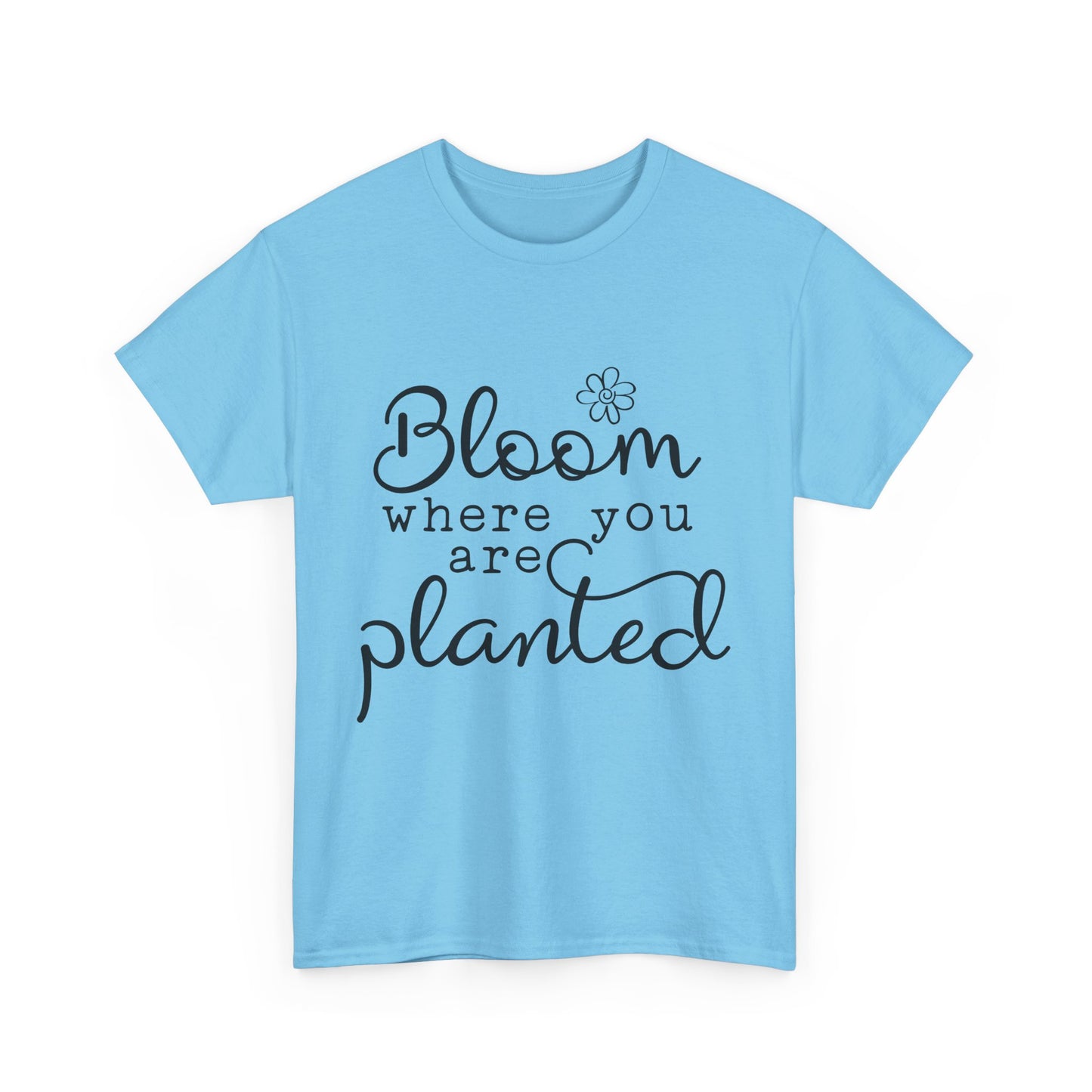 Inspirational Bloom Tee - Unisex Heavy Cotton T-Shirt for Growth Mindset