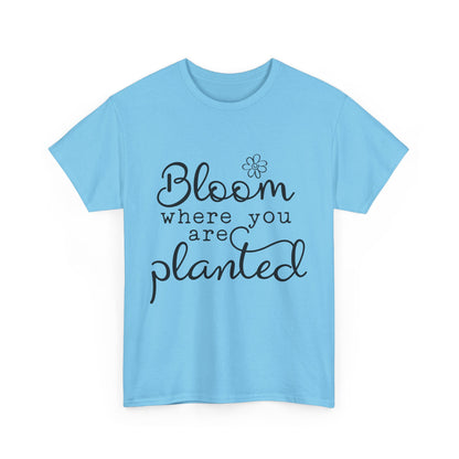 Inspirational Bloom Tee - Unisex Heavy Cotton T-Shirt for Growth Mindset