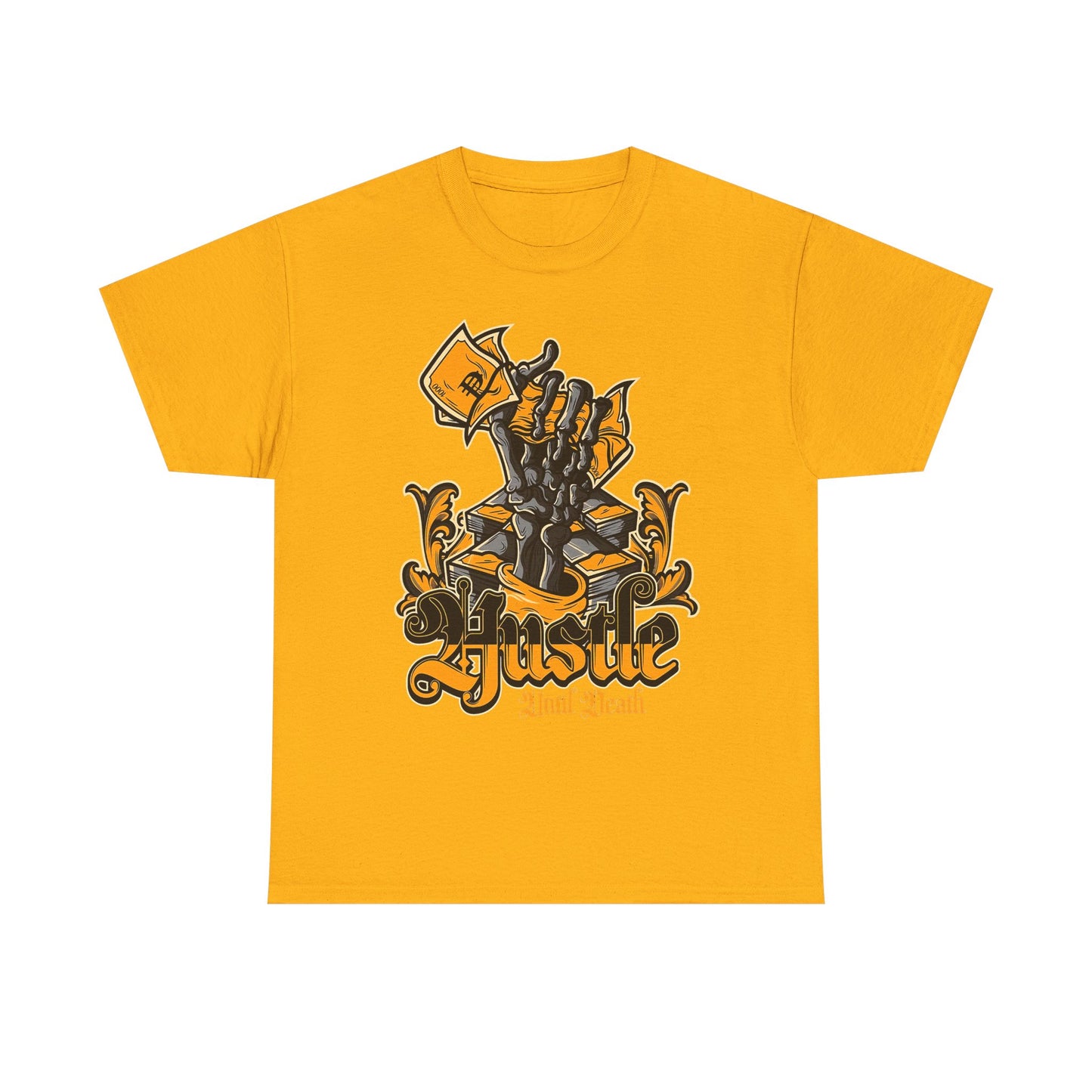 Hustle Unisex Heavy Cotton Tee - Motivational Graphic Shirt for Every Aspiring Dreamer