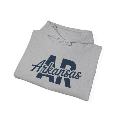 Arkansas AR Script Hoodie — Retro State Pride Pullover