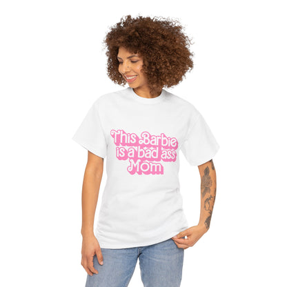 Bad Ass Mom Unisex Heavy Cotton Tee - Fun, Stylish Tee for Moms - Cute Gift for Mother's Day & Birthdays