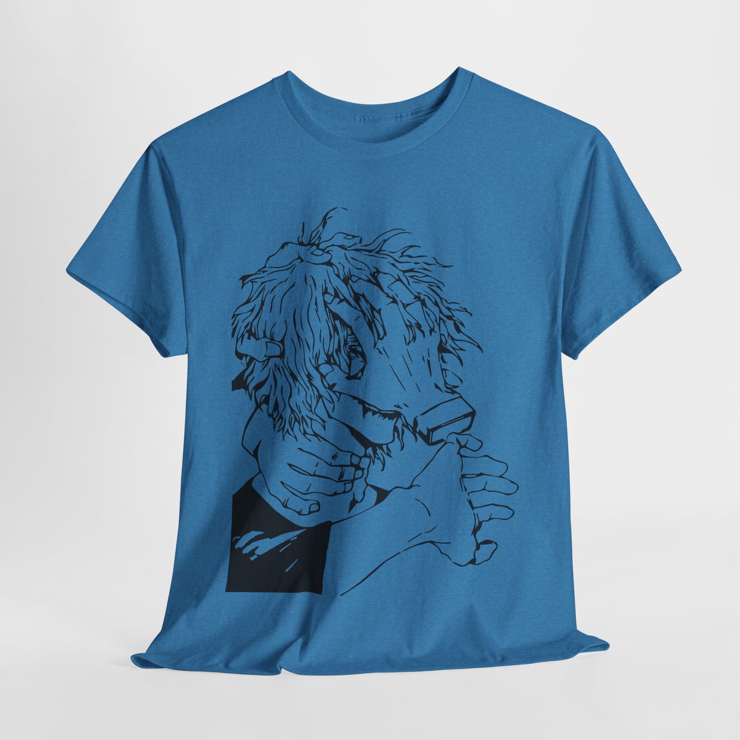 Emotional Unisex Heavy Cotton Tee - Minimalist Art Design