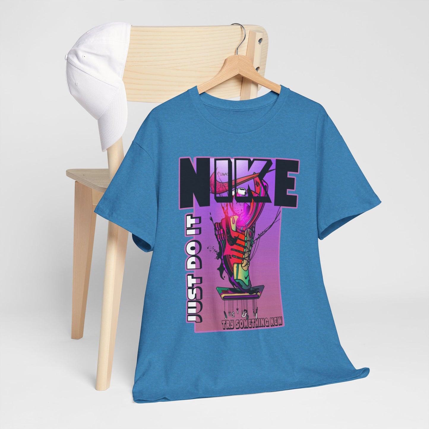 Vintage-Style Nike Unisex Heavy Cotton Tee - Just Do It Graphic Shirt
