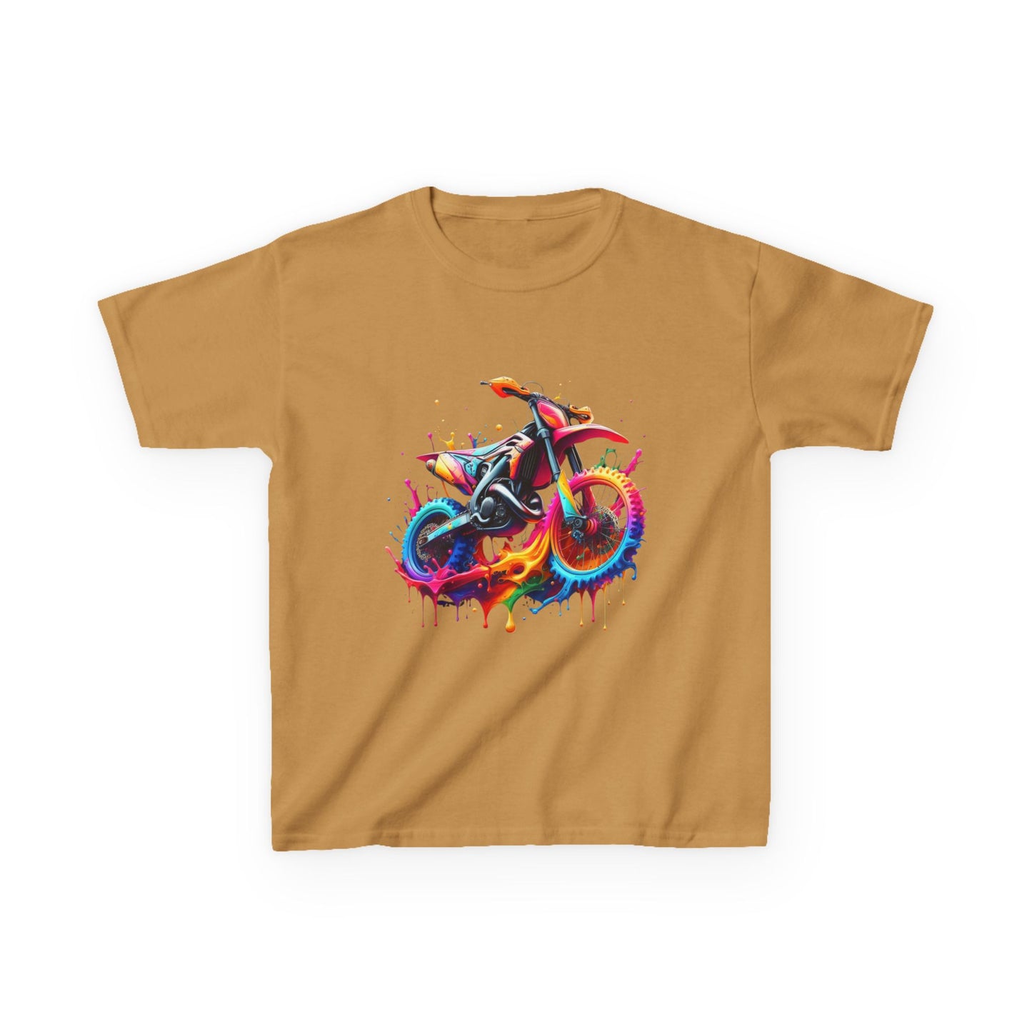 Kids' Motorcycle Graphic Tee - Vibrant Splash Design