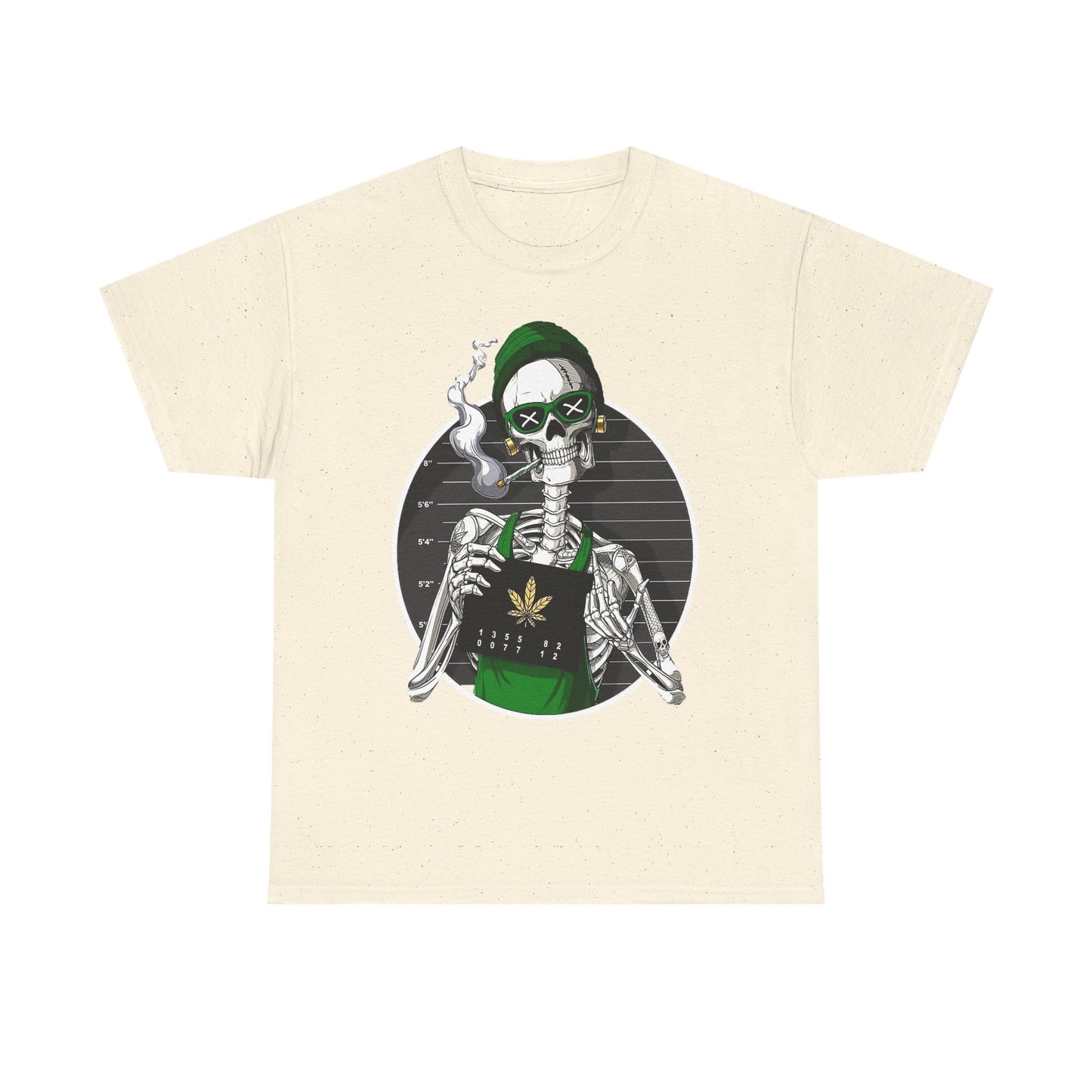 Edgy Skeleton Cannabis Tee | Unisex Heavy Cotton T-Shirt