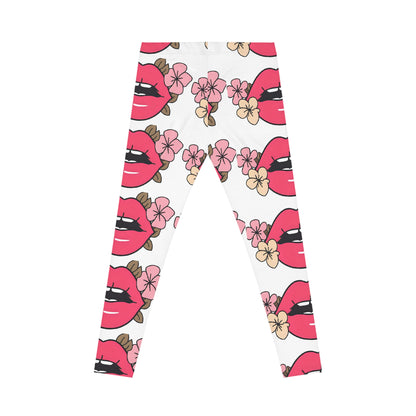 Playful Floral Leggings - Trendy, Comfortable Activewear for Women | Perfect for Yoga, Everyday Use, Spring Fashion, Gifts
