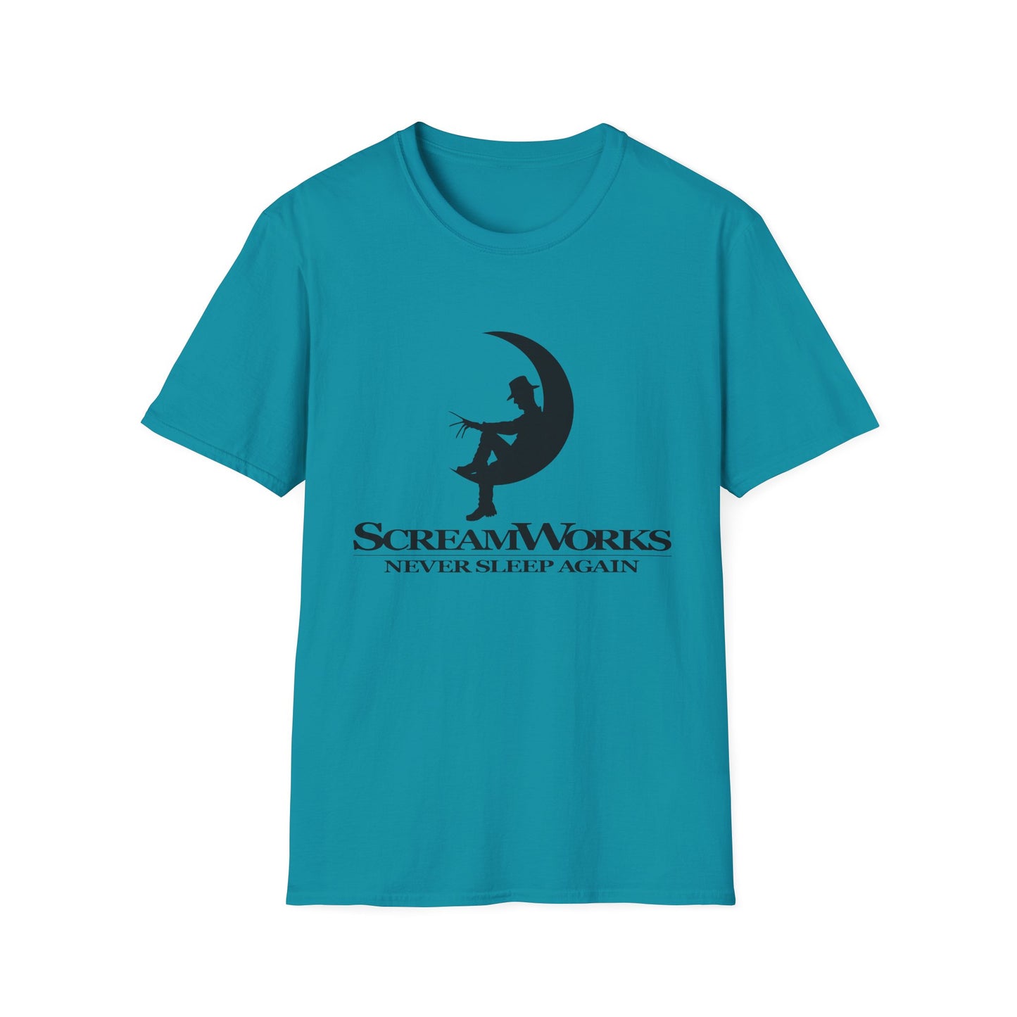 ScreamWorks Unisex Softstyle T-Shirt, Halloween Costume Shirt, Graphic Tee, Sleepover Wear, Spooky Gift Idea