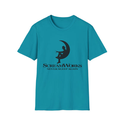 ScreamWorks Unisex Softstyle T-Shirt, Halloween Costume Shirt, Graphic Tee, Sleepover Wear, Spooky Gift Idea