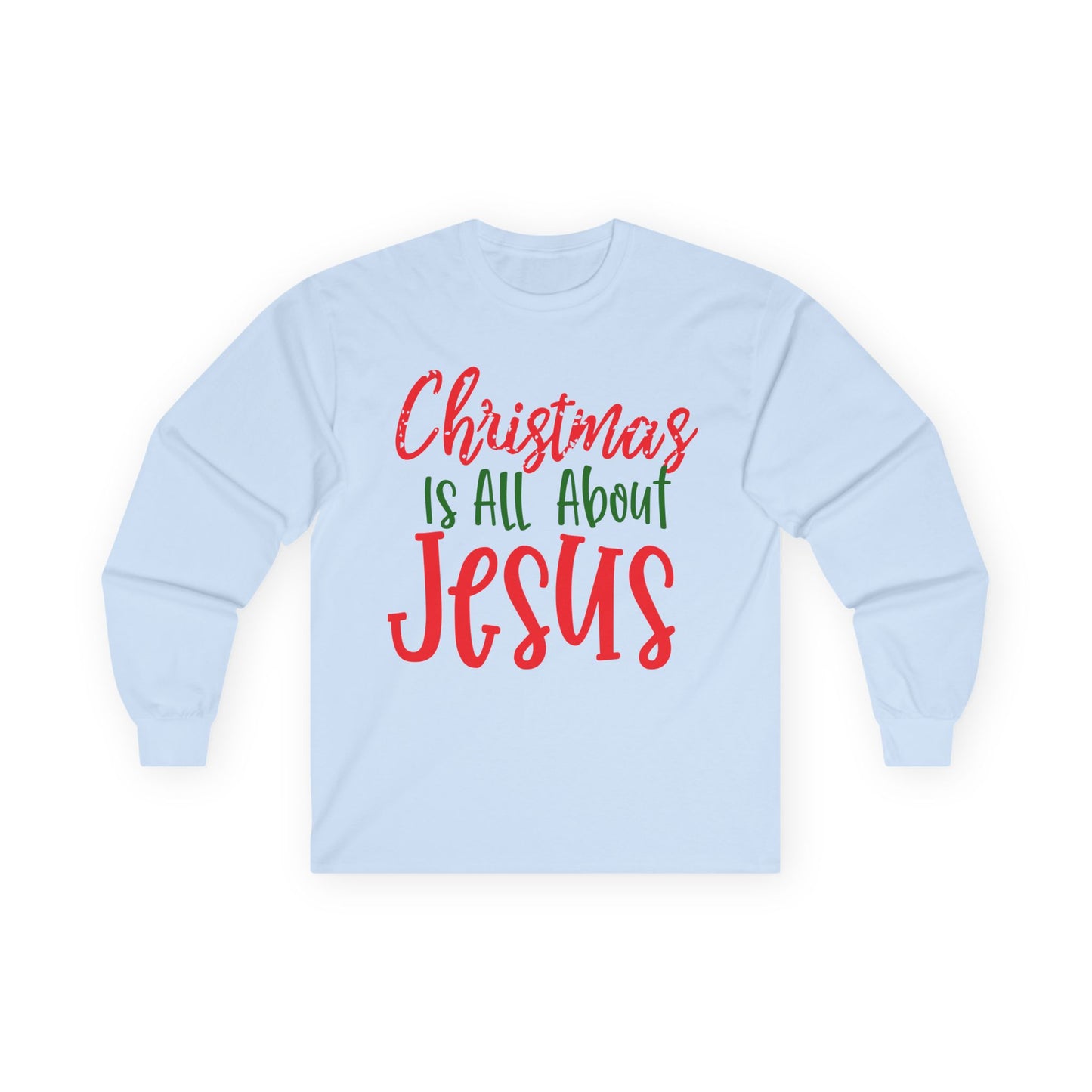 Christmas Jesus Long Sleeve Tee, Unisex Cotton Holiday Shirt, Religious Gift, Faith-Based Apparel, Church Activities, Family Gatherings