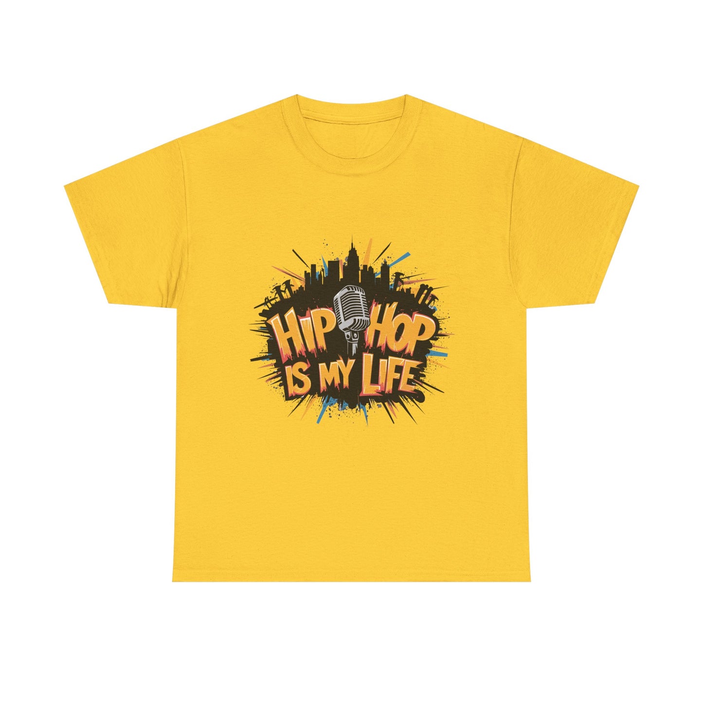 Hip Hop Is My Life Unisex Heavy Cotton Tee, Music Lover Gift, Streetwear T-Shirt, Cool Graphic Tee, Youthful Style, Everyday Casual Wear