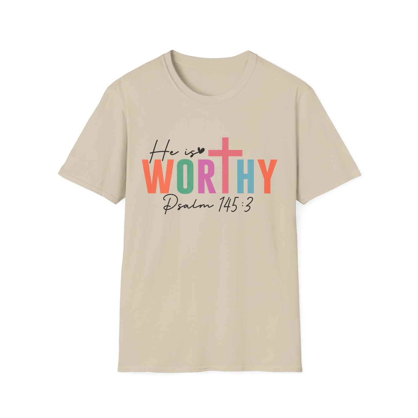 He is Worthy T-Shirt, Unisex Christian Tee, Psalm 145 3 Shirt, Inspirational Gift, Faith-Based Apparel, Church Outfit
