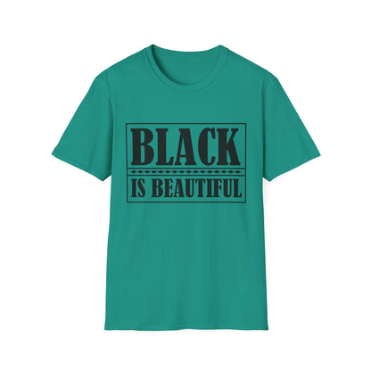 Unisex Softstyle T-Shirt, "Black is Beautiful" Tee, Affirmation Shirt, Everyday Wear, Gift for Activists, Comfort and Style