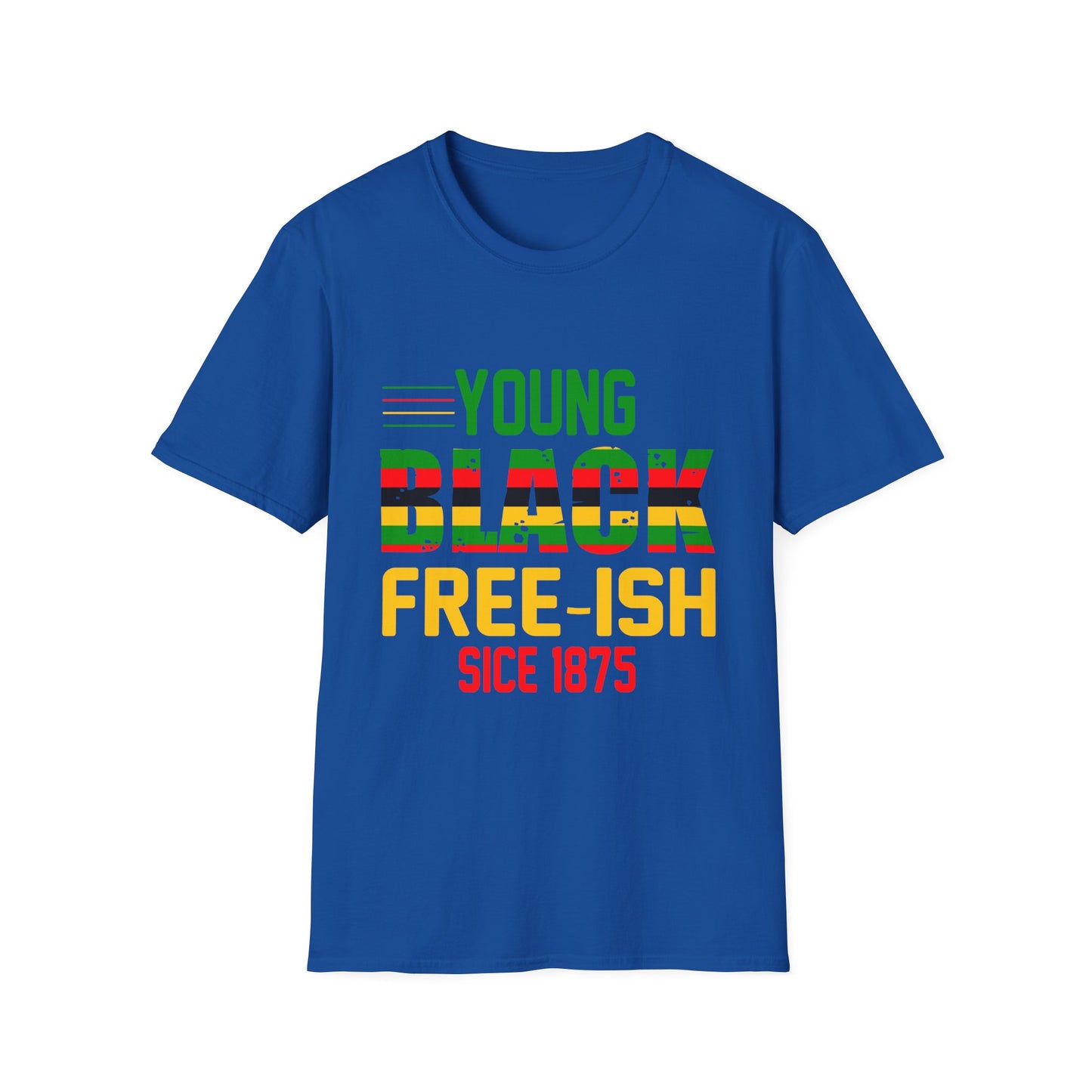 Young Black Free-Ish Unisex Softstyle T-Shirt, Celebratory Tee, Cultural Pride Shirt, Equality Apparel, Ideal for Events & Gifts