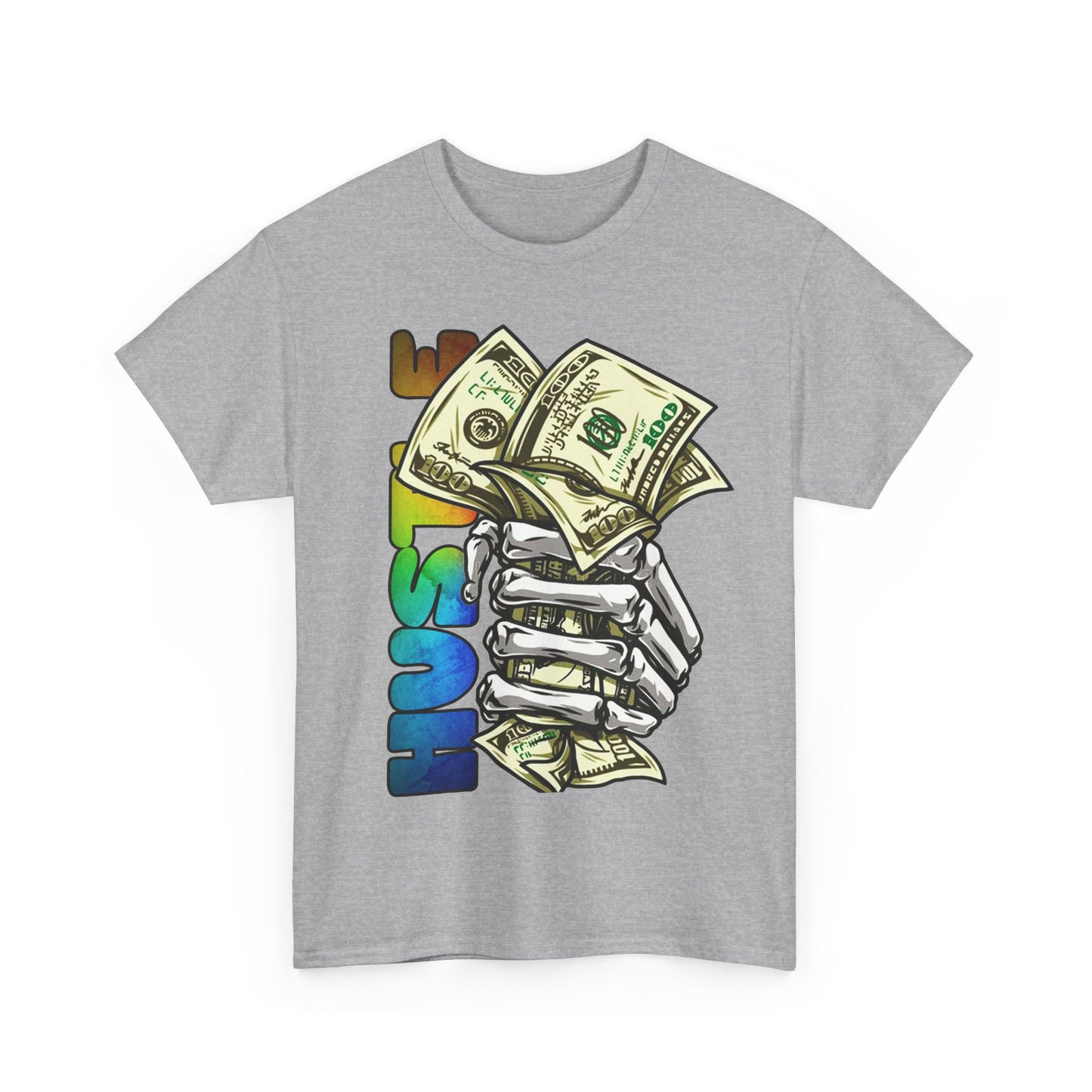 Unisex Heavy Cotton Tee - 'Hustle' Graphic Tee with Money Design