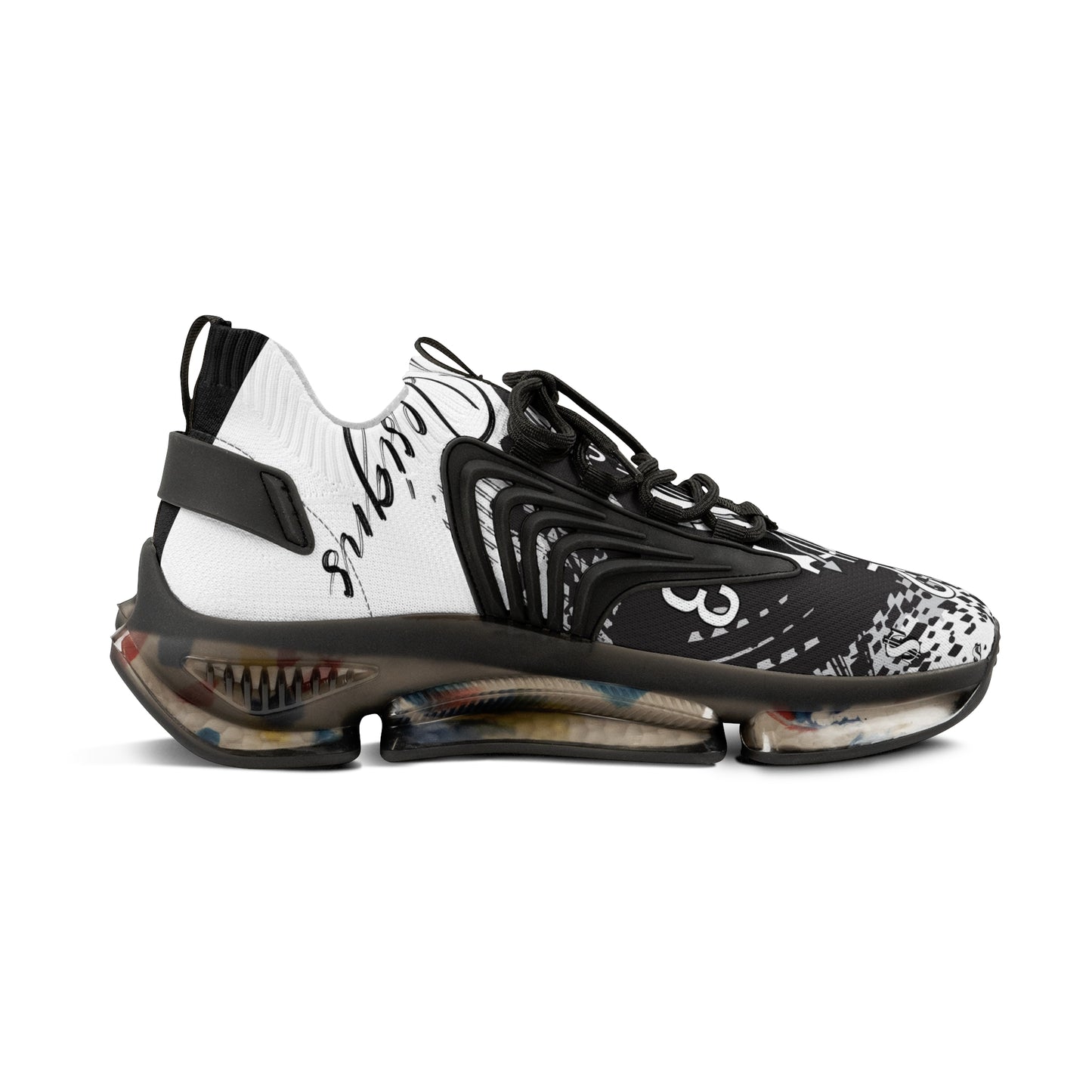 Stylish Men's Mesh Sneakers with Unique Graphic Design