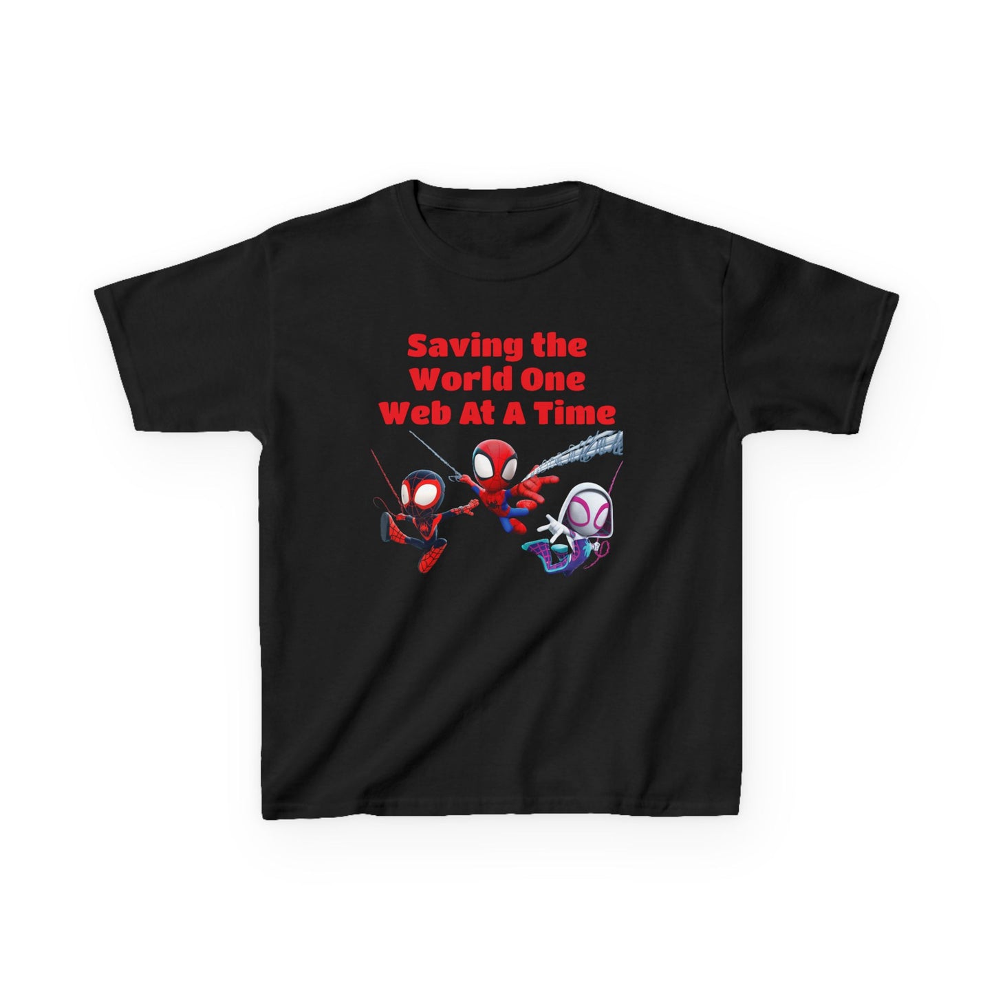 Kids Superhero Tee - Saving the World One Web At A Time