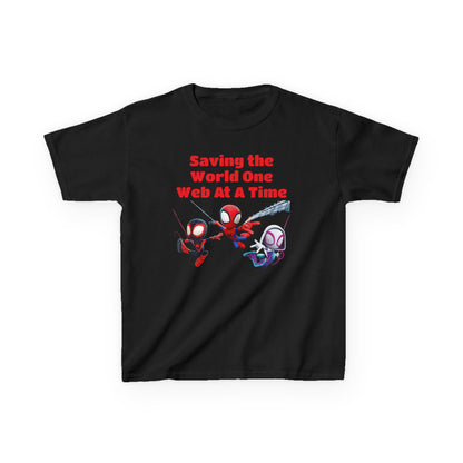 Kids Superhero Tee - Saving the World One Web At A Time