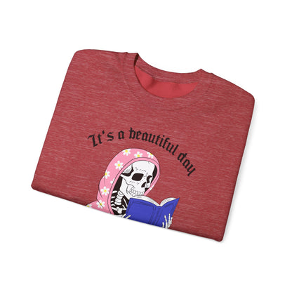 Unisex Heavy Blend™ Crewneck Sweatshirt - "It's a Beautiful Day to Leave Me Alone" Cozy Graphic