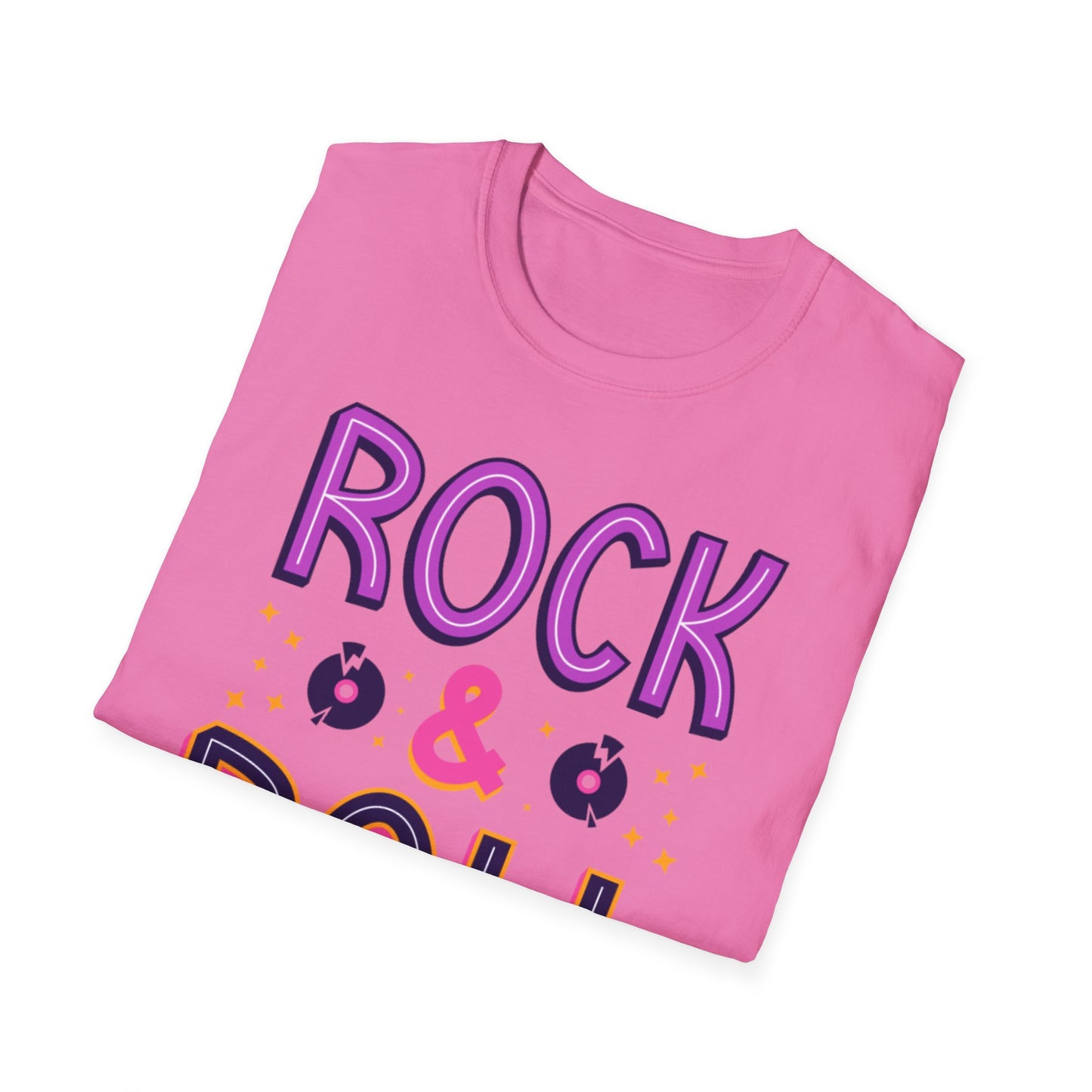 Rock & Roll Unisex Softstyle T-Shirt - Music Lovers Gift, Concert Apparel, Casual Wear, Festival Fashion, Fun Graphic Tee