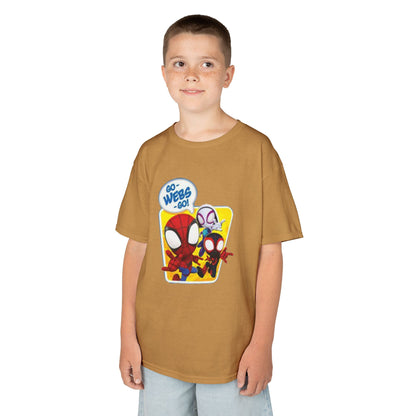 Spiderman Kids Heavy Cotton Tee - Playful Superhero Shirt for Young Fans