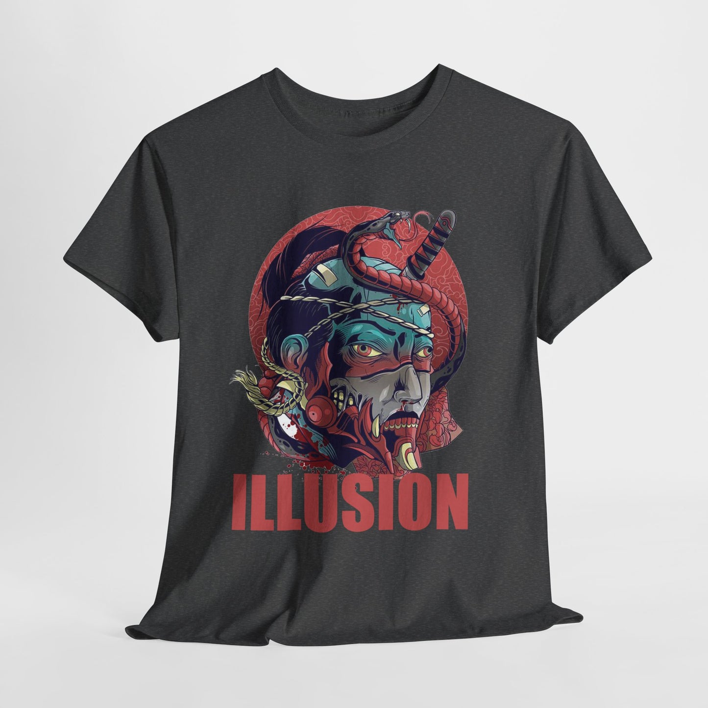 Artistic Unisex Heavy Cotton Tee - 'ILLUSION' Graphic Design