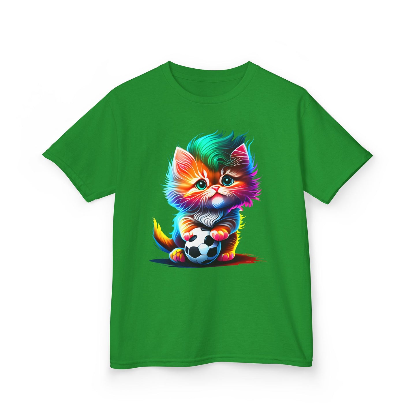 Colorful Cat Soccer Kids Heavy Cotton™ Tee