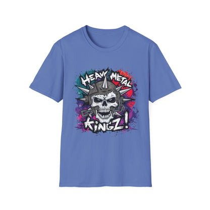Heavy Metal Kingz Unisex Softstyle T-Shirt, Rock Music Tee, Gift for Metalheads, Concert Apparel, Edgy Graphic Shirt