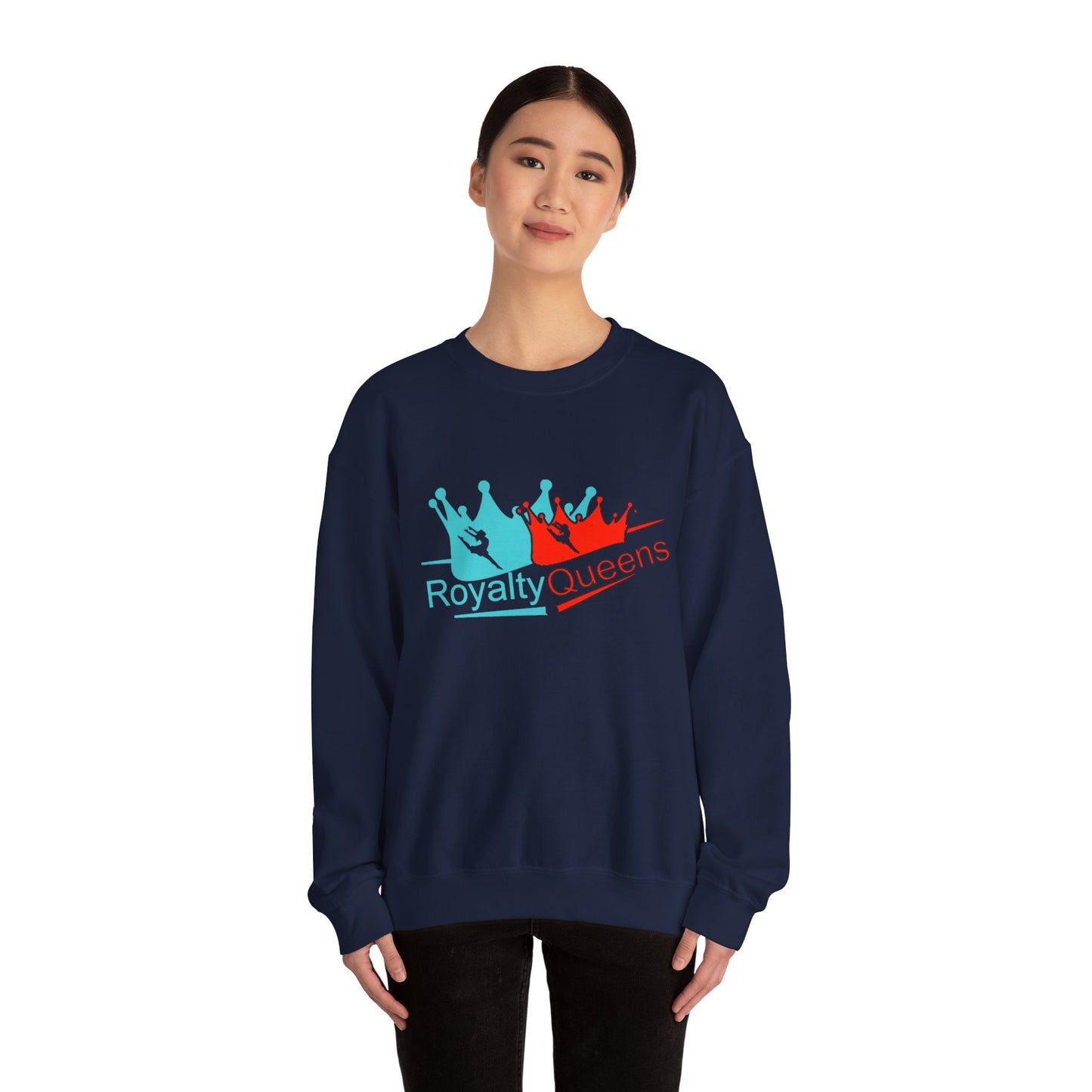 Crewneck Sweatshirt - "Royalty Queens" Colorful Crown Graphic