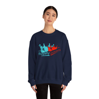 Crewneck Sweatshirt - "Royalty Queens" Colorful Crown Graphic