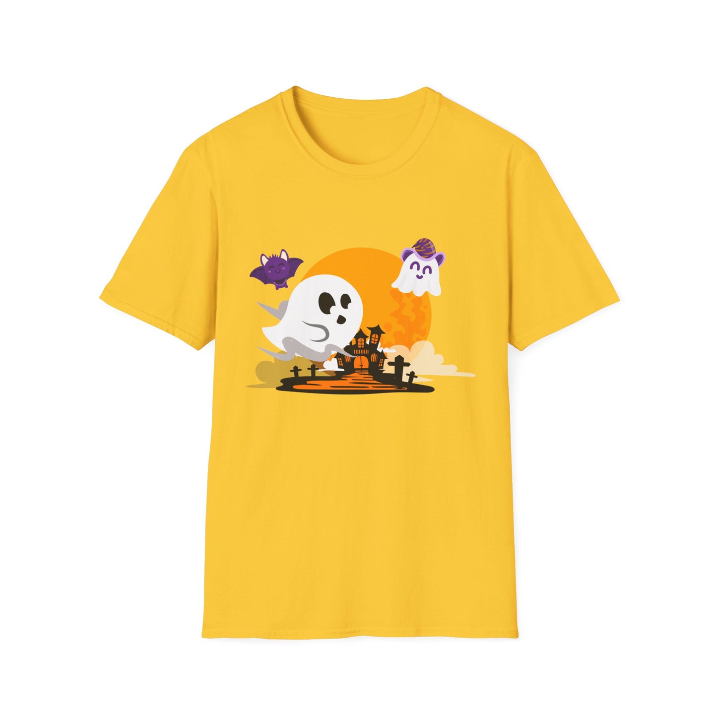 Halloween Ghost T-Shirt, Unisex Softstyle Tee, Spooky Season Shirt, Halloween Costume Top, Fall Festival Apparel