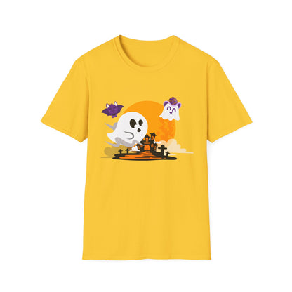 Halloween Ghost T-Shirt, Unisex Softstyle Tee, Spooky Season Shirt, Halloween Costume Top, Fall Festival Apparel