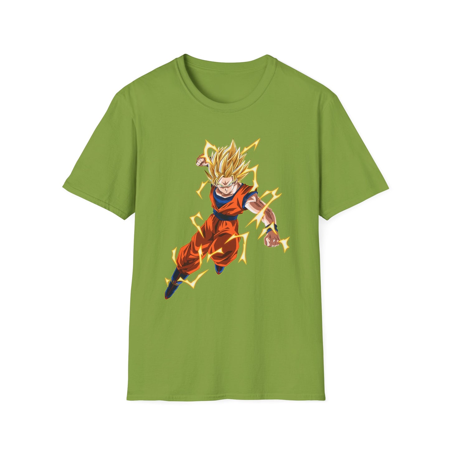 Super Saiyan Goku Unisex Softstyle T-Shirt, Anime Shirt, Dragon Ball Z Tee, Gift for Fans, Streetwear Apparel