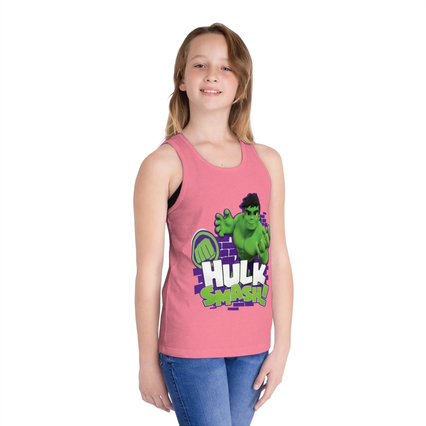 Kids Hulk Smash Jersey Tank Top - Fun Summer Wear for Young Superheroes