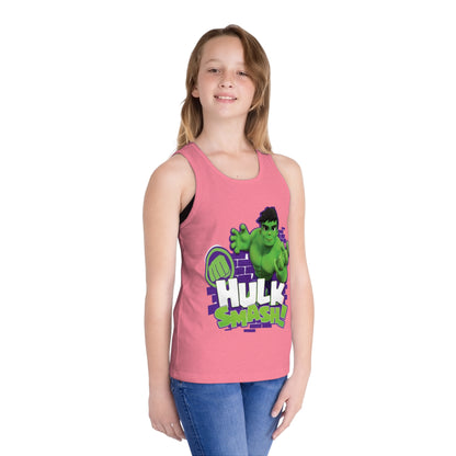 Kids Hulk Smash Jersey Tank Top - Fun Summer Wear for Young Superheroes